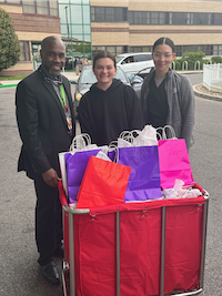 Dr. Oge Menkiti, Neonatologist, Marissa Campbell, MCHSO President, and Michelle Valeltin, front desk, St. Christopher’s Special Needs Department